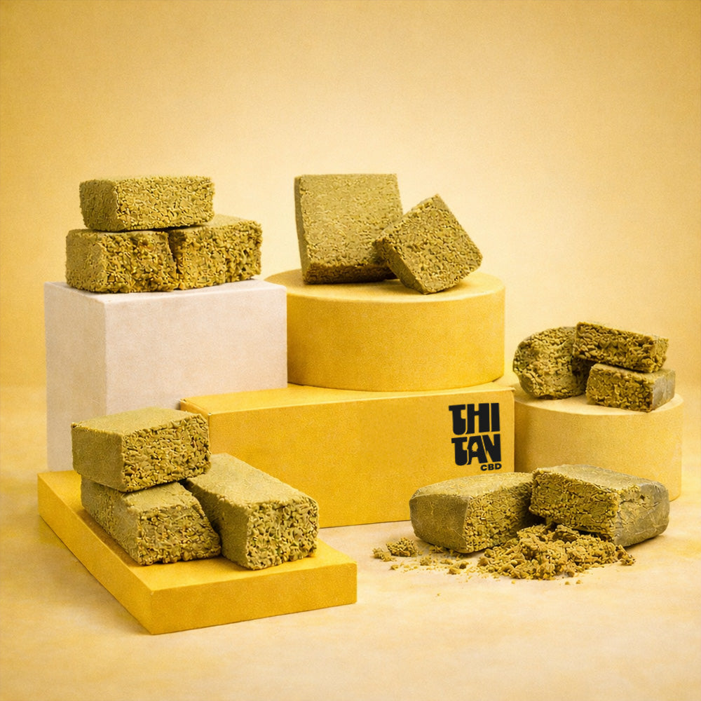 Plusieurs pollens de CBD mis en avant sur des reposoirs